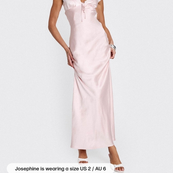 Princess Polly Blush Maxi Dress with Lace Trim - Picture 2 of 11